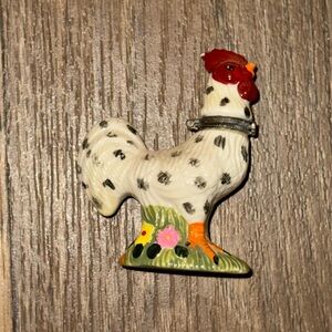 Vintage Collectible Spotted Rooster Trinket Box
